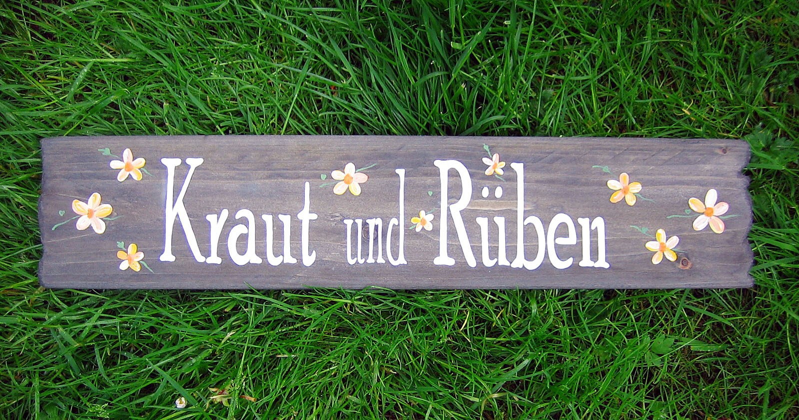 Schild Bauernhof Kraut und Rben