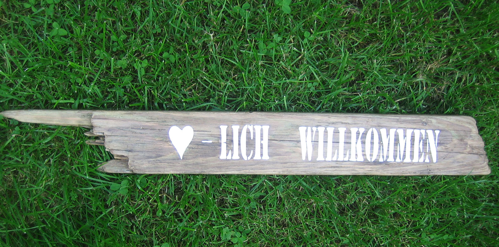 Treibholzschild Herzlich Willkommen