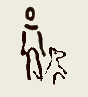 auf dem Weg mit dem Gefährten Hund auf dem Weg mit dem Gefährten Hund